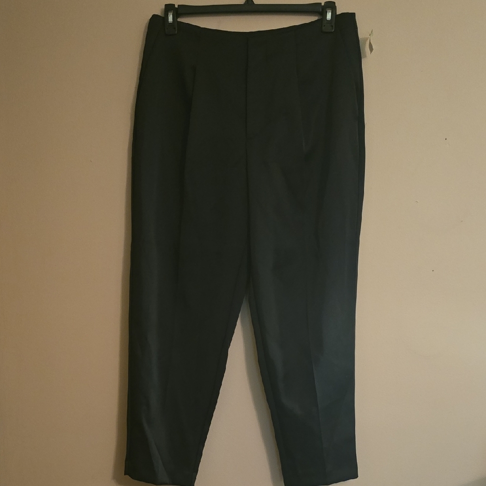 A New Day Women's Size 12 Black Zip Dress Tuxedo Crop Pant